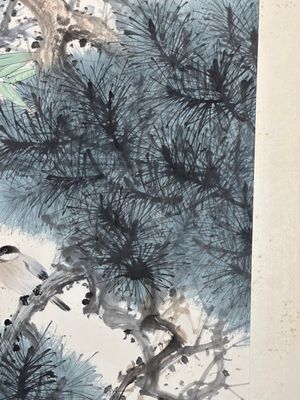 Yan Bolong 顏伯龍 (1898-1955): 'Pheasants under the pine tree', ink and colour on paper, dated 1944 — foto 11