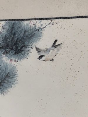 Yan Bolong 顏伯龍 (1898-1955): 'Pheasants under the pine tree', ink and colour on paper, dated 1944 — foto 3