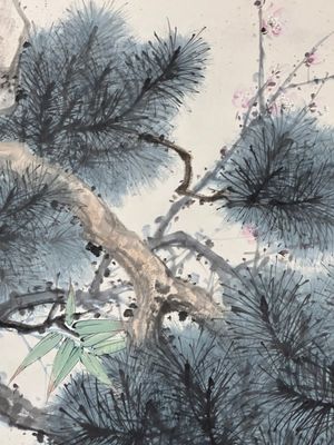 Yan Bolong 顏伯龍 (1898-1955): 'Pheasants under the pine tree', ink and colour on paper, dated 1944 — foto 10
