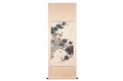Yan Bolong 顏伯龍 (1898-1955): 'Pheasants under the pine tree', ink and colour on paper, dated 1944