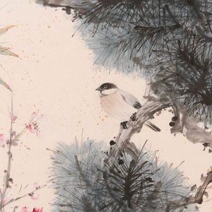 Yan Bolong 顏伯龍 (1898-1955): 'Pheasants under the pine tree', ink and colour on paper, dated 1944 — foto 6