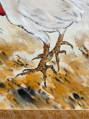 Yang Shanshen 楊善深 (1913-2004) : 'Coq', encre et couleurs sur papier, daté 1960 — photo 6