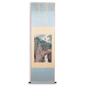 Yang Shanshen 楊善深 (1913-2004): 'Paysage au cascade', encre et couleurs sur papier, daté 1944 — photo 3