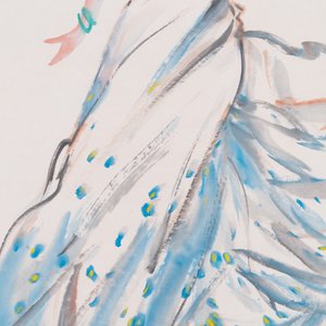 Yang Zhiguang 杨之光 (1930-2016): 'Dancer', ink and colour on paper, dated 1990 — 照片 4