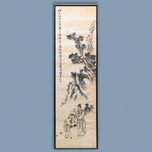 Yaotang (China, 19/20e eeuw), inkt en kleur op papier, gedat. 1903: 'De lotus van Zhou Lianxi naar Wu Daozi' — foto 1
