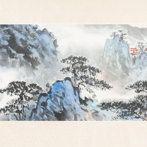 Ying Yeping 應野平 (1910-1990): 'Mountainous landscape', ink and colour on paper, dated 1982 — photo 4