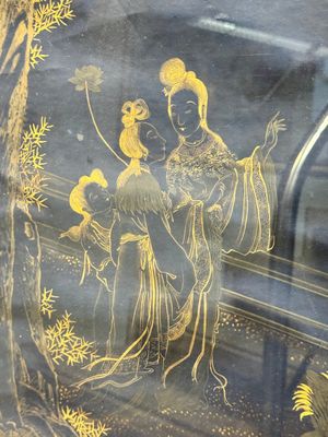 Yu Zhiding 禹之鼎 (1647-1716): 'Shoulao meets female deities', gold and silver ink on indigo paper, dated 1696 — 照片 2