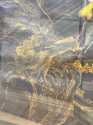 Yu Zhiding 禹之鼎 (1647-1716): 'Shoulao meets female deities', gold and silver ink on indigo paper, dated 1696 — 照片 7