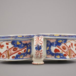 Zeldzaam Delfts doré olie- en azijnstel, Pieter Adriaensz. Kocx, De Grieksche A, 1705-1720 — foto 12
