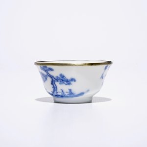 Zes blauw-witte Chinese "Bleu de Hue" wijnkoppen voor de Viëtnamese markt, 19e eeuw — foto 3