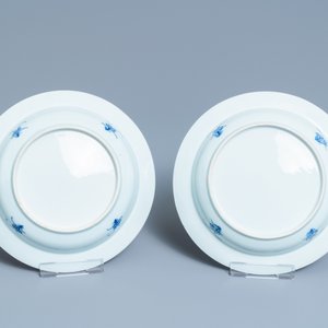 Zes Chinese blauw-witte borden, Yongzheng/Qianlong — foto 5