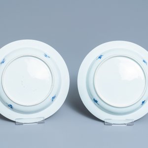 Zes Chinese blauw-witte borden, Yongzheng/Qianlong — foto 6