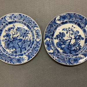 Zes Chinese blauw-witte schotels, Kangxi — foto 6