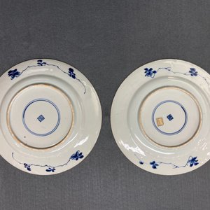 Zes Chinese blauw-witte schotels, Kangxi — foto 7