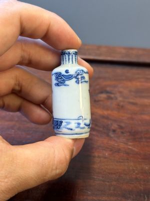 Zes Chinese blauw-witte snuifflessen, 19de eeuw — foto 4