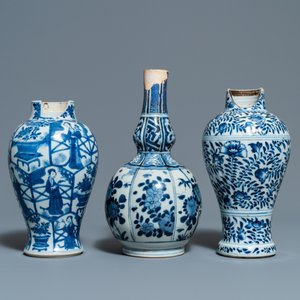 Zes Chinese blauw-witte vazen, Kangxi — foto 7