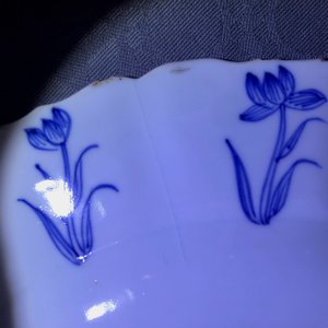 Zes Chinese blauwwitte schotels met 'Joosje te paard', Chenghua merk, Kangxi — foto 4