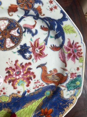 Zes Chinese famille rose borden met floraal decor, Qianlong — foto 4