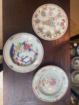 Zes Chinese famille rose borden met floraal decor, Qianlong — foto 6