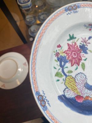 Zes Chinese famille rose borden met floraal decor, Qianlong — foto 10