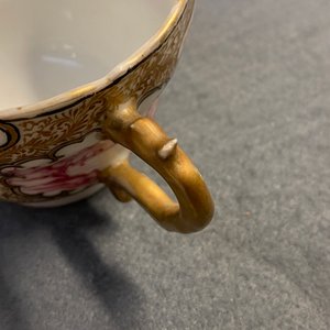 Zes Chinese famille rose koppen en schotels met mandarijns decor, Qianlong — foto 26