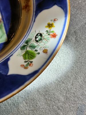 Zes Chinese famille verte 'Xie Qin Fang You 攜琴訪友' borden, Kangxi — foto 14