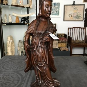 Zes Chinese houten figuren, 19/20e eeuw — foto 8