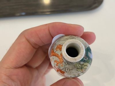 Zes Chinese snuifflessen met draken en boeddhistische leeuwen, 19/20e eeuw — foto 6