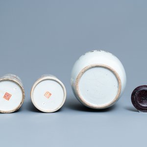 Zes diverse Chinese famille rose en qianjiang cai vazen, 19/20e eeuw — foto 7