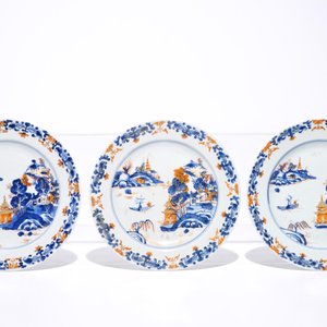 Zes diverse Chinese Imari-stijl schotels en borden, Kangxi/Qianlong — foto 3
