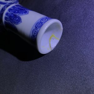 Zes kleine Chinese blauw-witte vazen, Kangxi — foto 16