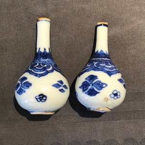 Zes paar Chinese blauw-witte miniatuur vaasjes, Kangxi — foto 11