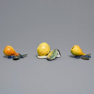 Zes polychrome Delftse modellen van appels en peren, 18e eeuw — foto 7