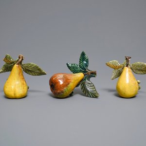 Zes polychrome Delftse modellen van appels, peren en druiven, 18e eeuw — foto 2