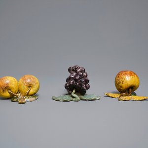 Zes polychrome Delftse modellen van appels, peren en druiven, 18e eeuw — foto 10