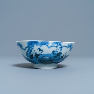 Zes stukken Chinees blauw-wit 'Bleu de Hue' porselein voor de Vietnamese markt, 18/19e eeuw — foto 4