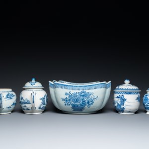Zes stukken Chinees blauw-wit porselein, Qianlong — foto 7