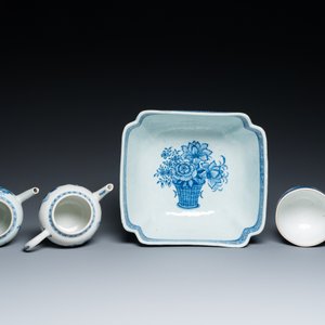 Zes stukken Chinees blauw-wit porselein, Qianlong — foto 8