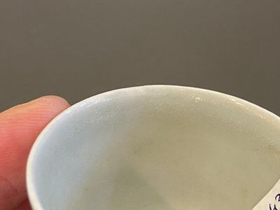 Zes stukken Chinees blauw-wit scheepswrakporselein, Transitie periode en later — foto 21