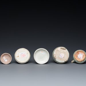 Zes stukken Chinees qingbai- en celadon-geglazuurd porselein, Song en later — foto 10