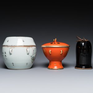 Zes stukken divers Chinees porselein, Qing en Republiek — foto 9