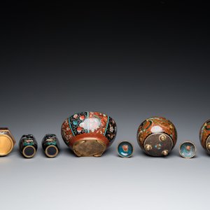Zes stukken Japans cloisonné, Meiji, 19/20e eeuw — foto 7