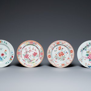 Zestien Chinese famille rose borden, Yongzheng en later — foto 6