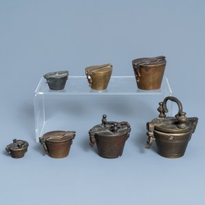 Zeven bronzen pijlgewichten, Frankrijk en/of Duitsland, 18/19e eeuw — foto 1