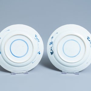Zeven Chinese blauw-witte borden, Kangxi — foto 8