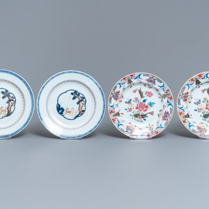 Zeven Chinese famille rose en ijzerrode borden, Yongzheng/Qianlong — foto 2