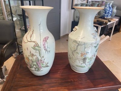 Zeven Chinese famille rose vazen, 19/20e eeuw — foto 1
