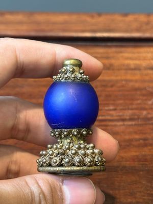 Zeven Chinese verguld bronzen hoedentoppen, Qing — foto 15