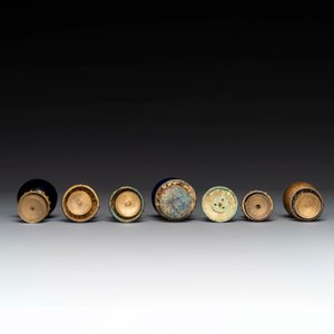 Zeven Chinese verguld bronzen hoedentoppen, Qing — foto 7