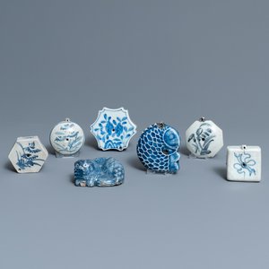 Zeven Koreaanse blauw-witte waterdruppelaars, 18/19e eeuw — foto 1